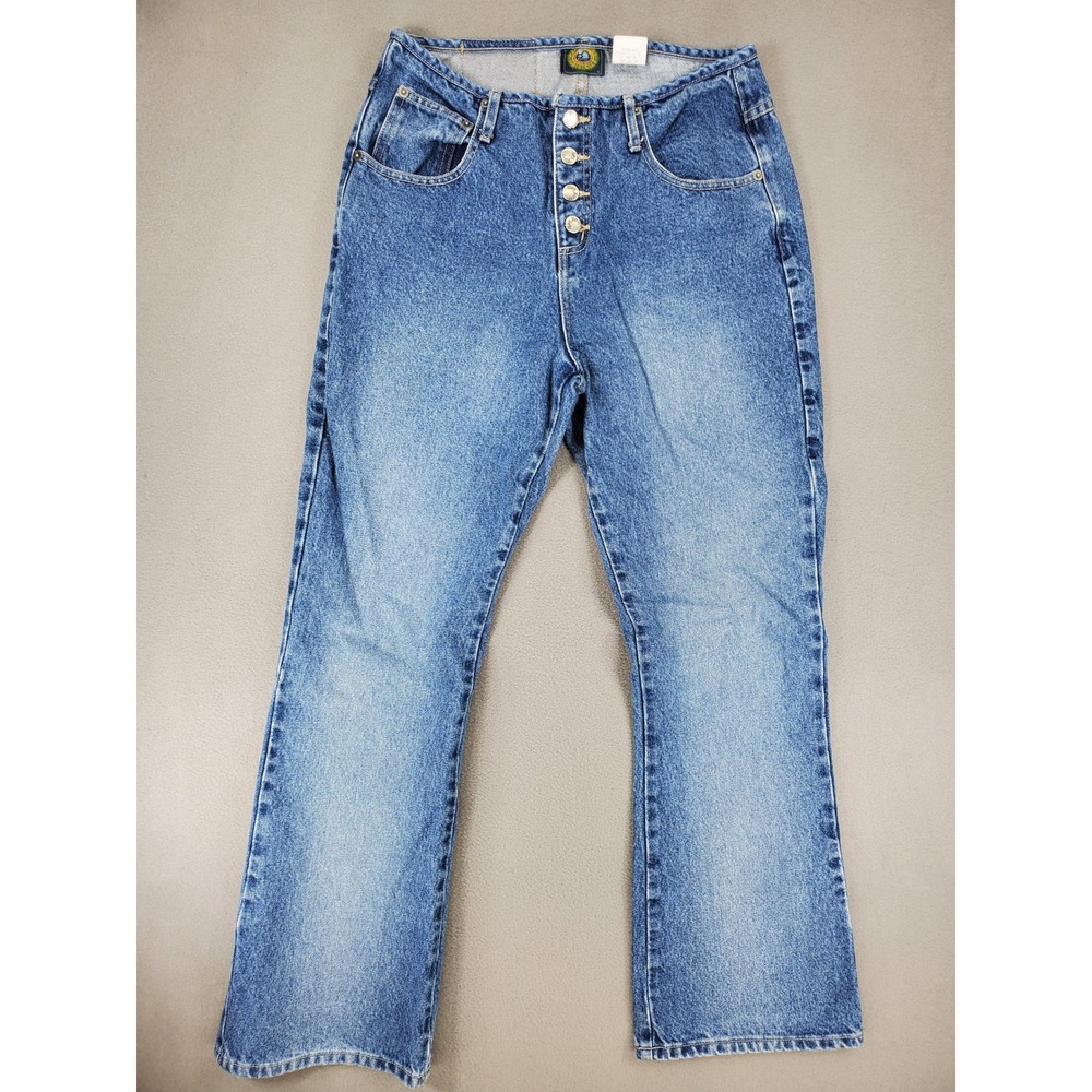 Paris Blues Jeans Women 13 Blue Vintage 90s High Rise Button Fly Made in USA